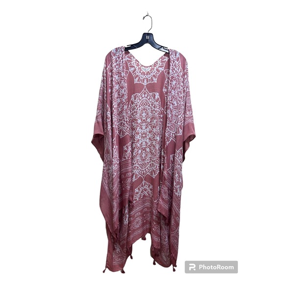 Breezy Lane Beach Boho Cover Up O/S Kimono Cardigan Indie Fringe Flowy Lagenlook - Picture 1 of 9